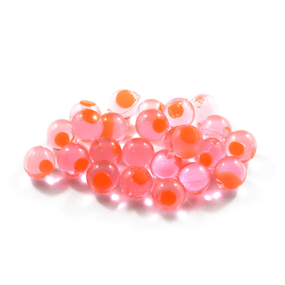 Cleardrift Embryo Soft Beads CANDY APPLE-ORANGE DOT / 8MM